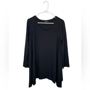 Bryn Walker Tunic Modal-Blend Black Asymmetrical Hem Size Small